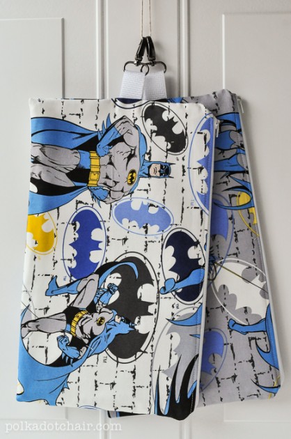 Something to Sew for a Boy a Batman Zip Pouch