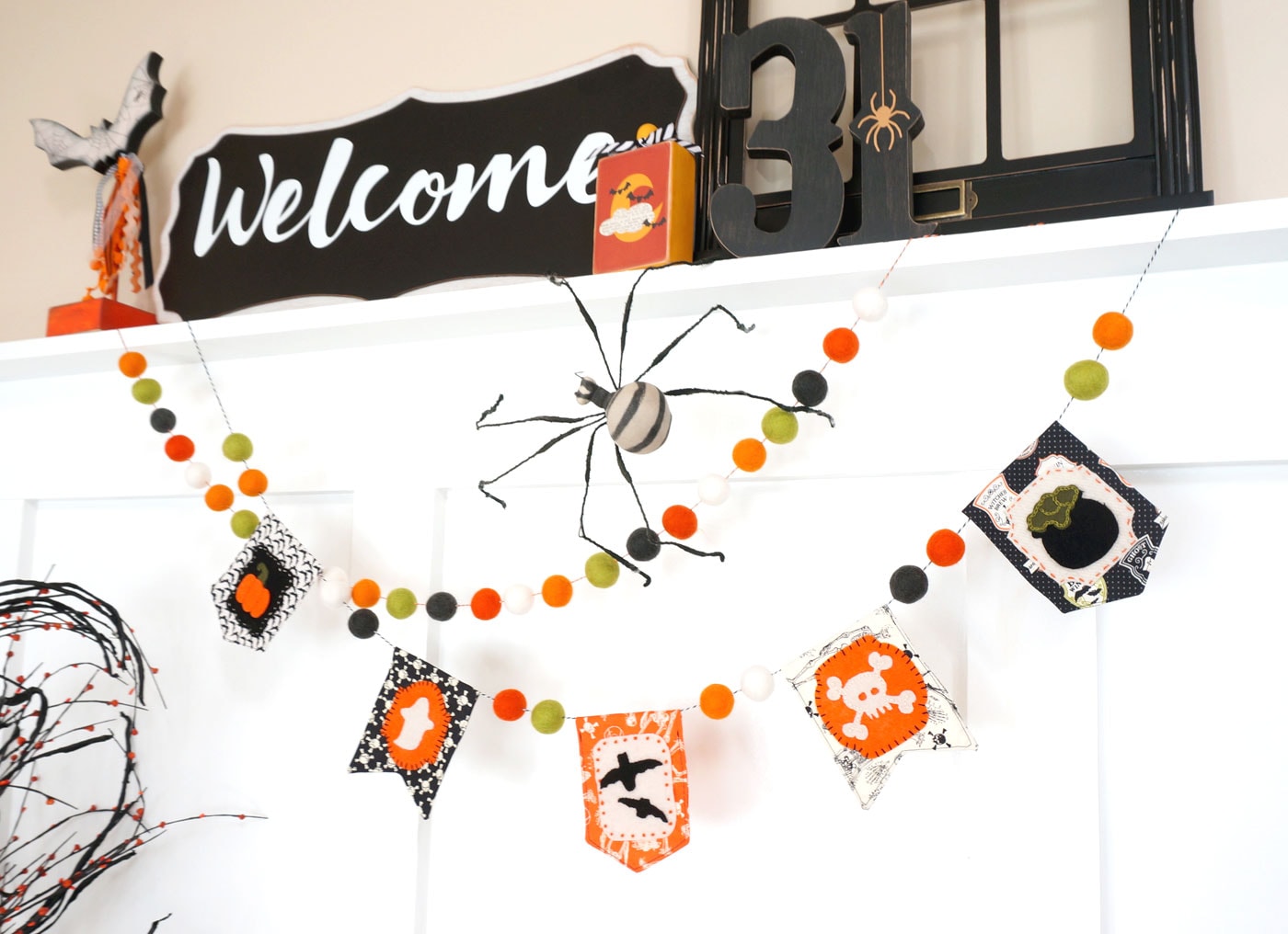 Fabric Halloween Banner Tutorial And Free Pattern The Polka Dot Chair