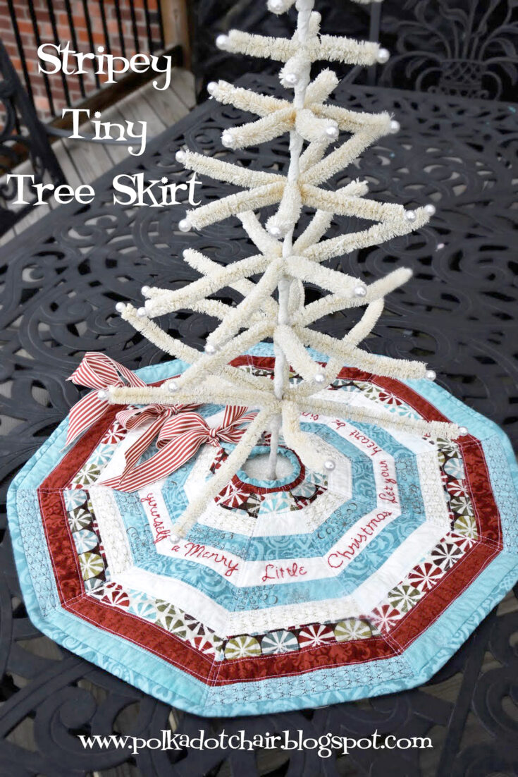 How To Make A Mini Christmas Tree Skirt Polka Dot Chair   Mini Tree Skirt Pattern 735x1102 