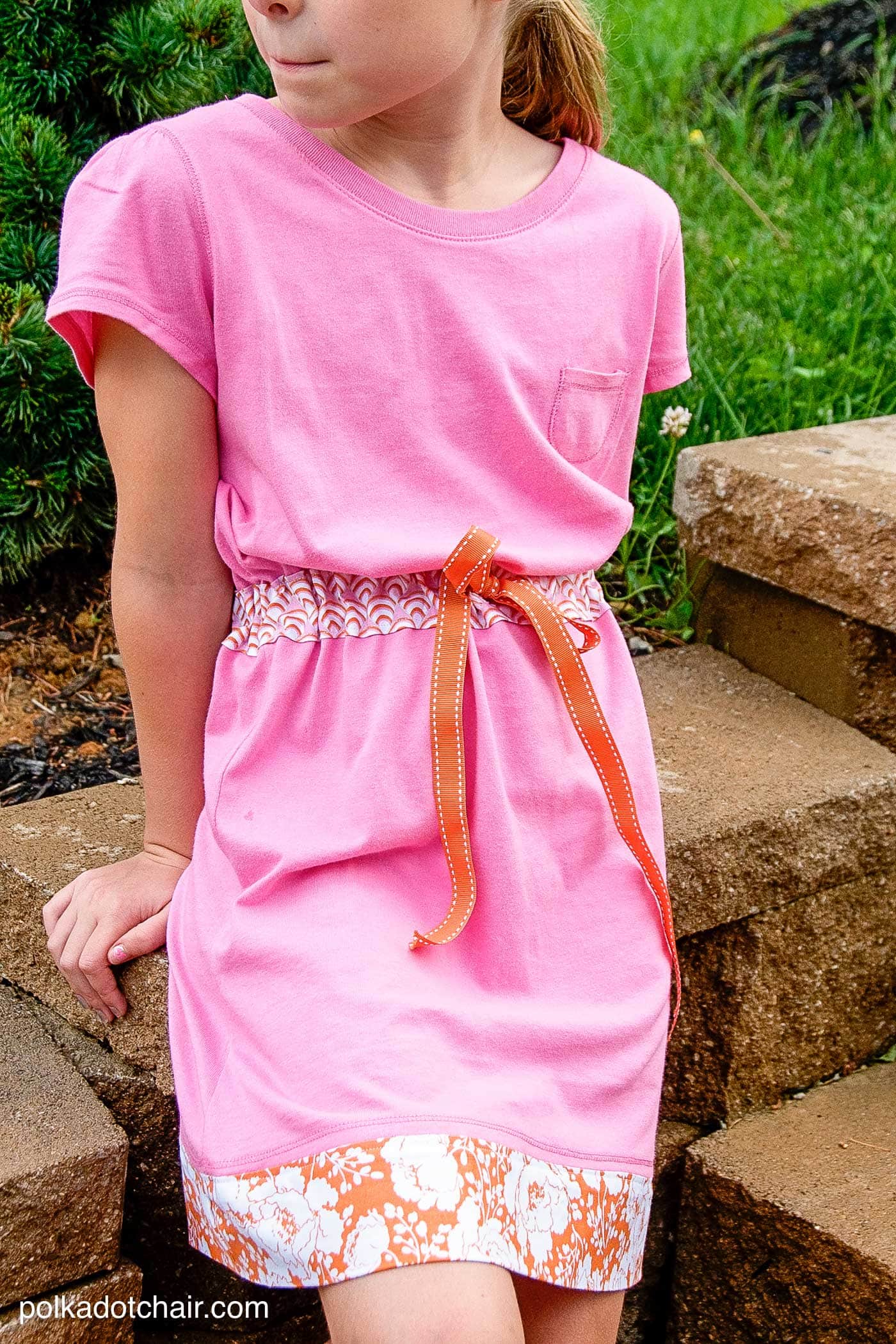 Quick and cute DIY t-shirt dress: How to turn a t-shirt into a dress (2T-14  sizes) - Elizabeth Made This