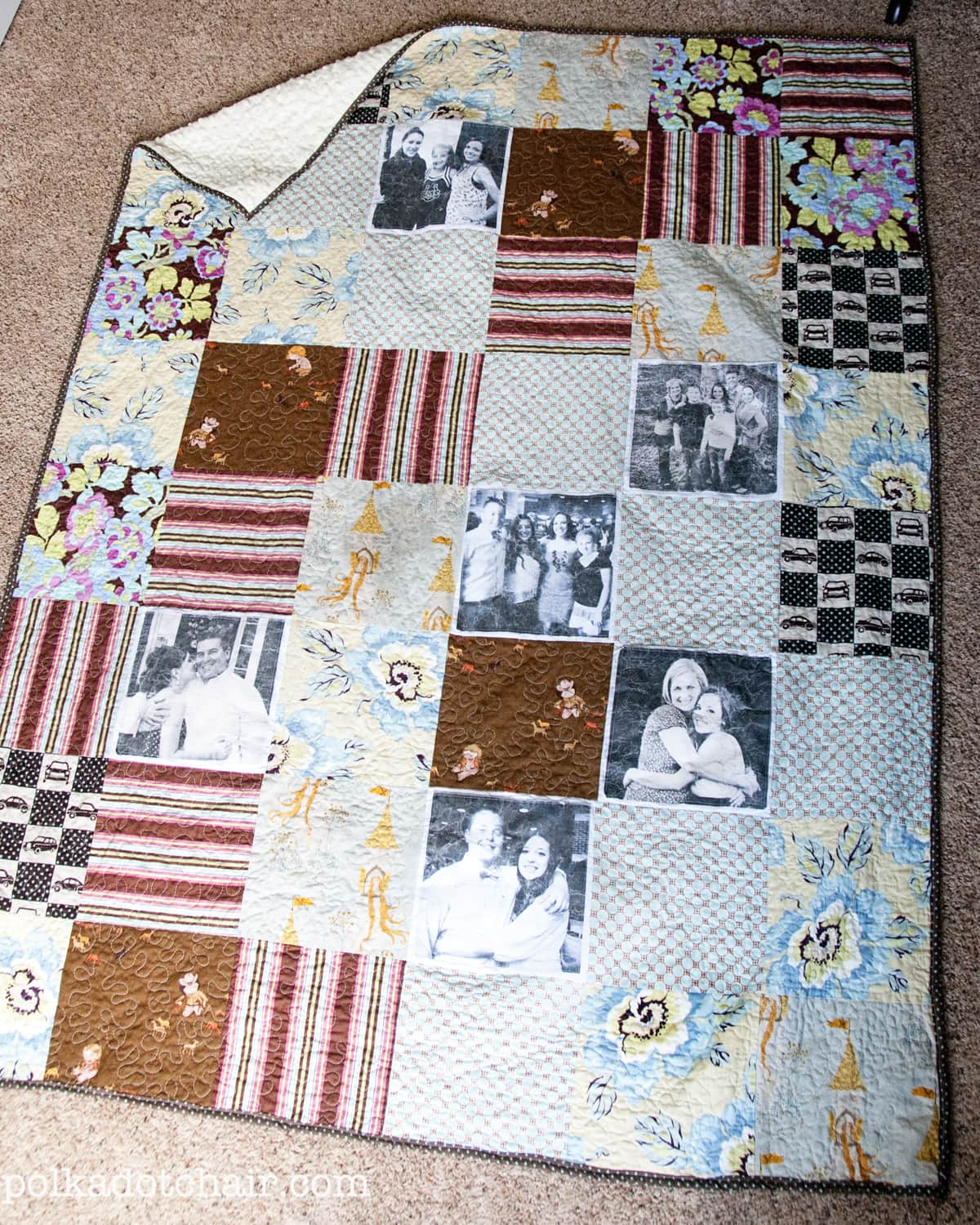 Photo Quilt, a mini tutorial - The Polkadot Chair