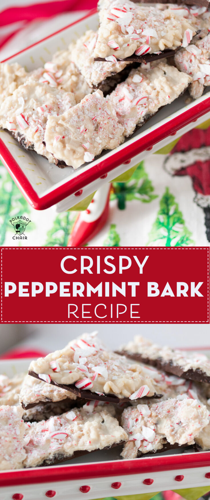 Crispy White Chocoalte Peppermint Bark Recipe | Polka Dot Chair