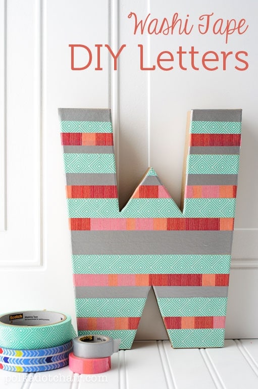DIY Washi Tape Letter Craft, create Sewing Room Decor