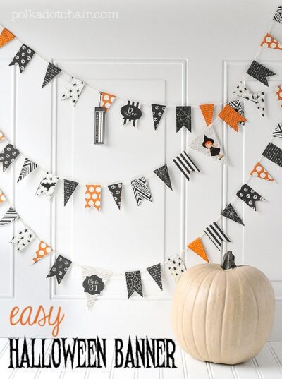 Easy DIY Mini Halloween Banner Tutorial - The Polka Dot Chair