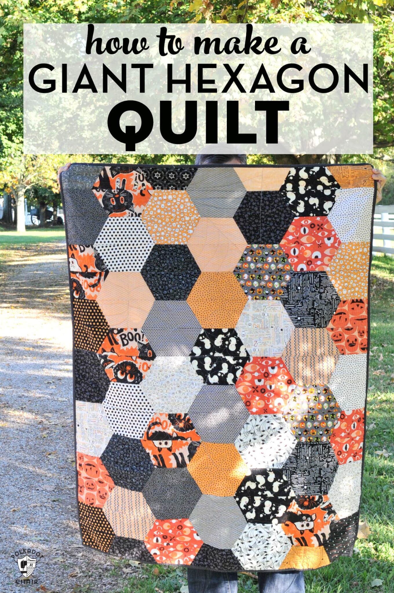 Large Hexagon Quilt Pattern And Tutorial Polka Dot Chair