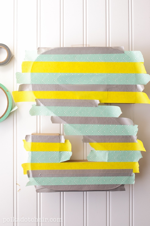 DIY Washi Tape Letter Craft, create Sewing Room Decor