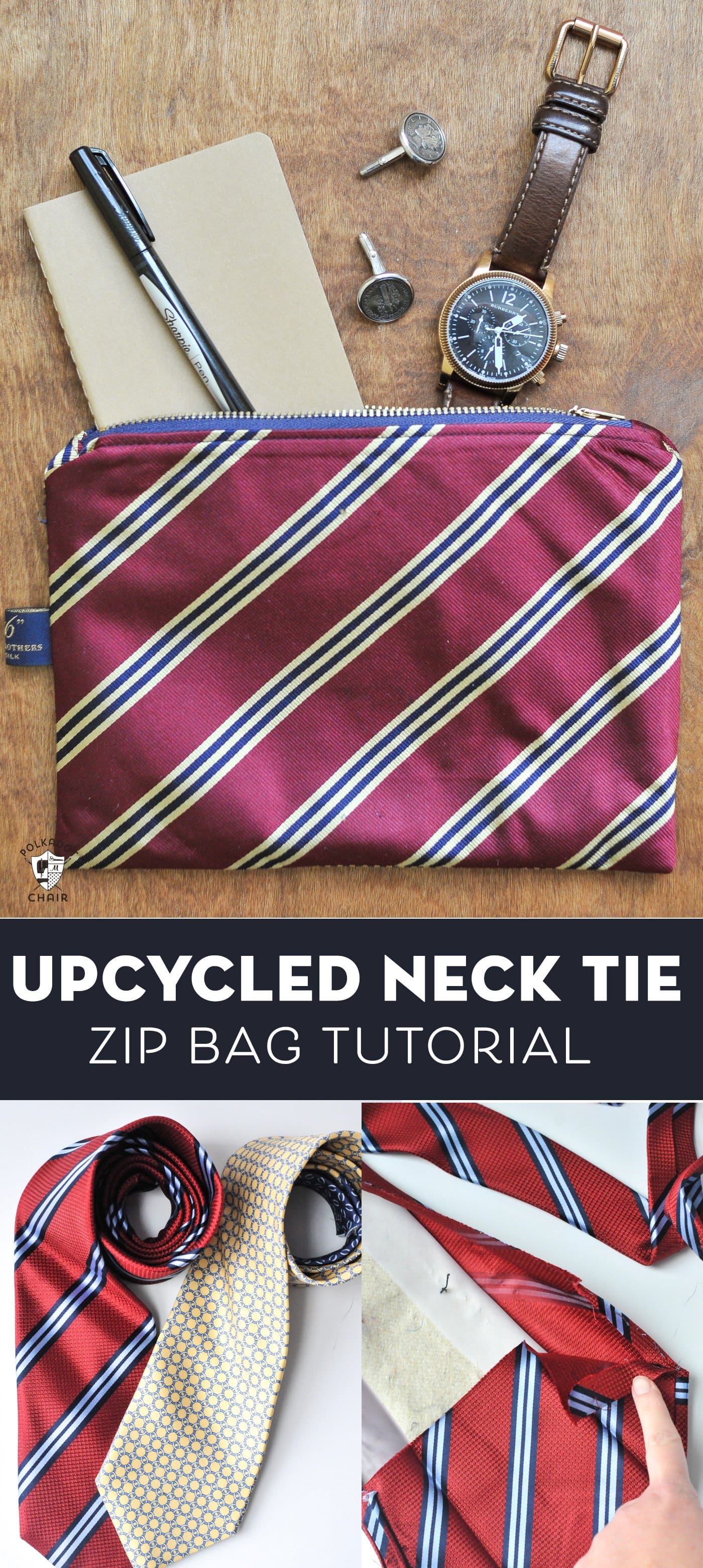 How to Make Bags from Old Ties! DIY gift idea for Men Polka Dot Chair