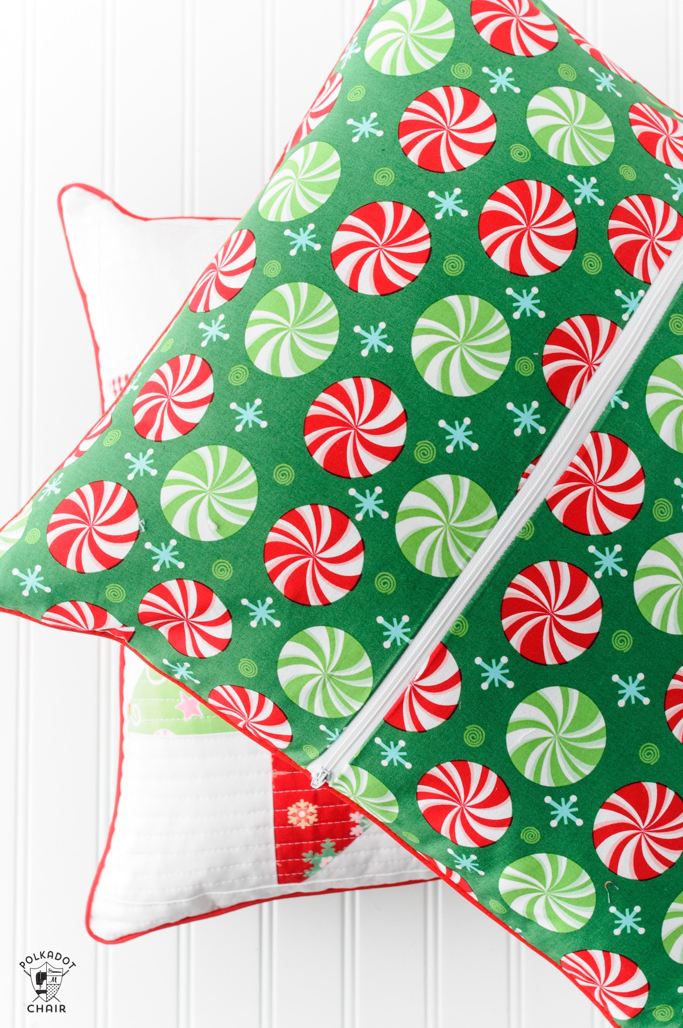 patchwork-quilted-christmas-pillow-tutorial-polka-dot-chair