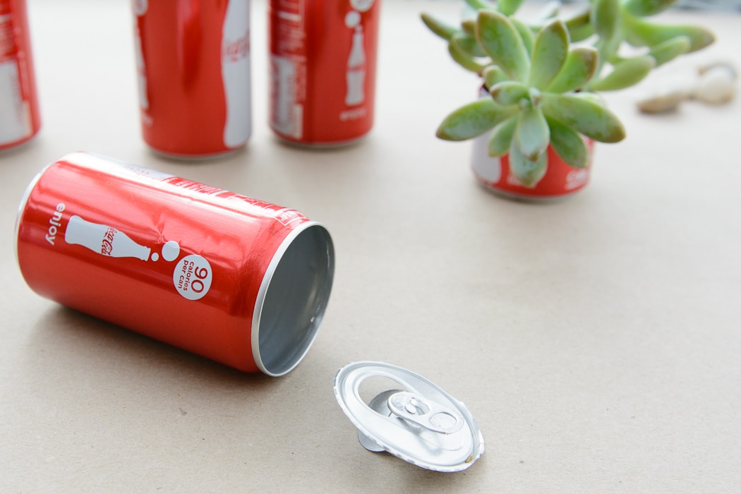 Upcycled Coke Can DIY Succulent Planter | Polka Dot Chair