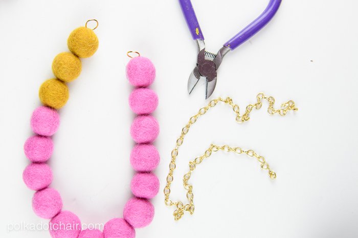 Felt Ball Necklace Tutorial On Polka Dot Chair