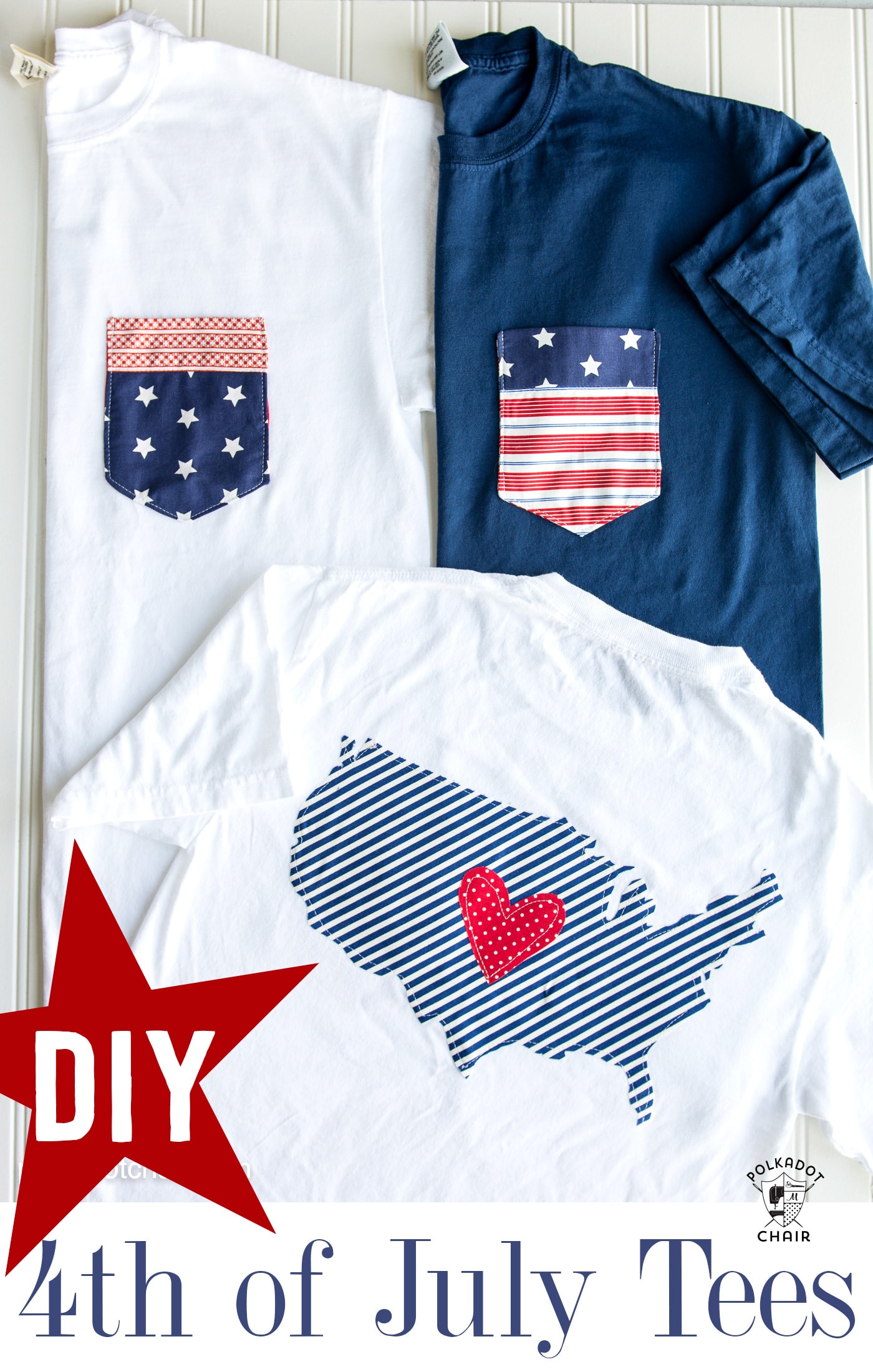 DIY Pocket 4th Of July Shirts On Polkadotchair