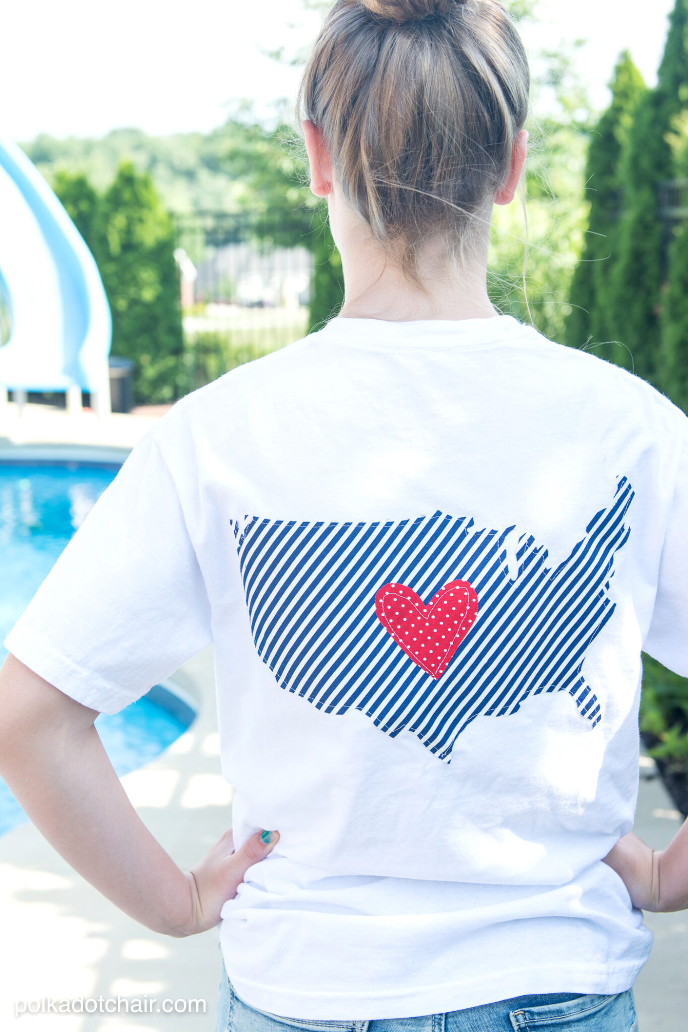 Cute & Easy DIY 4th of July Shirts Polka Dot Chair