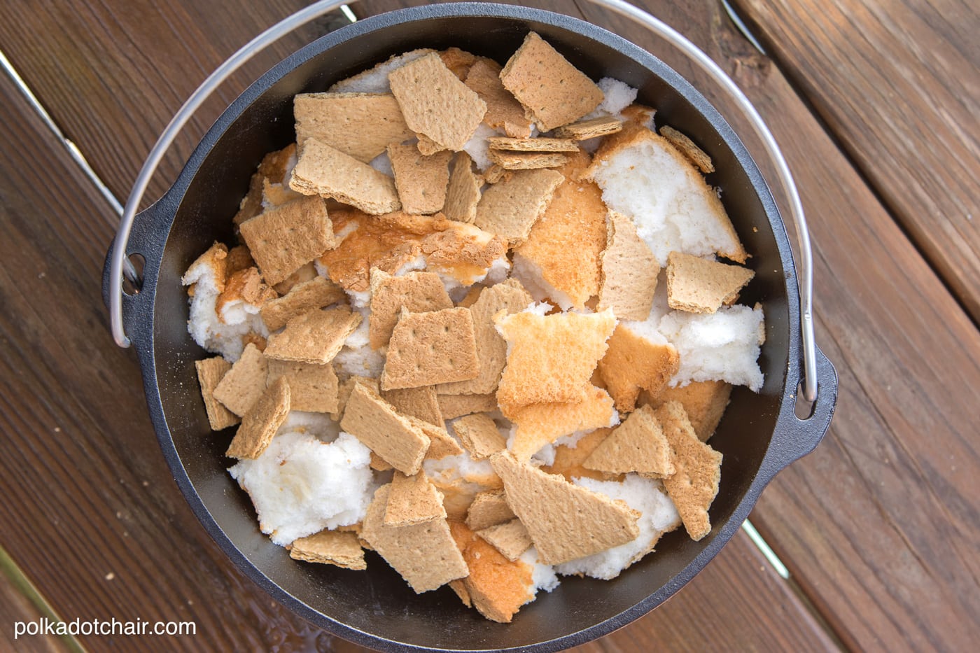 10 Minute Dutch Oven S'Mores Cake Recipe the Polka Dot Chair