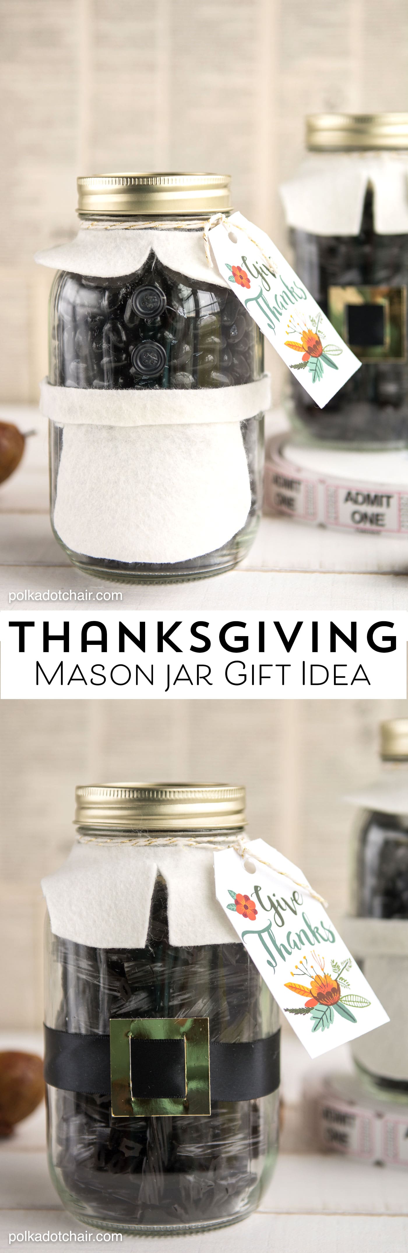 Thanksgiving Mason Jar Gift Idea - The Polka Dot Chair