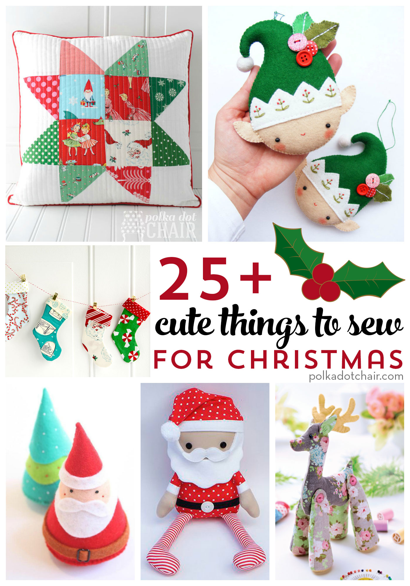 More than 25 Cute Things to Sew for Christmas  The Polka Dot Chair
