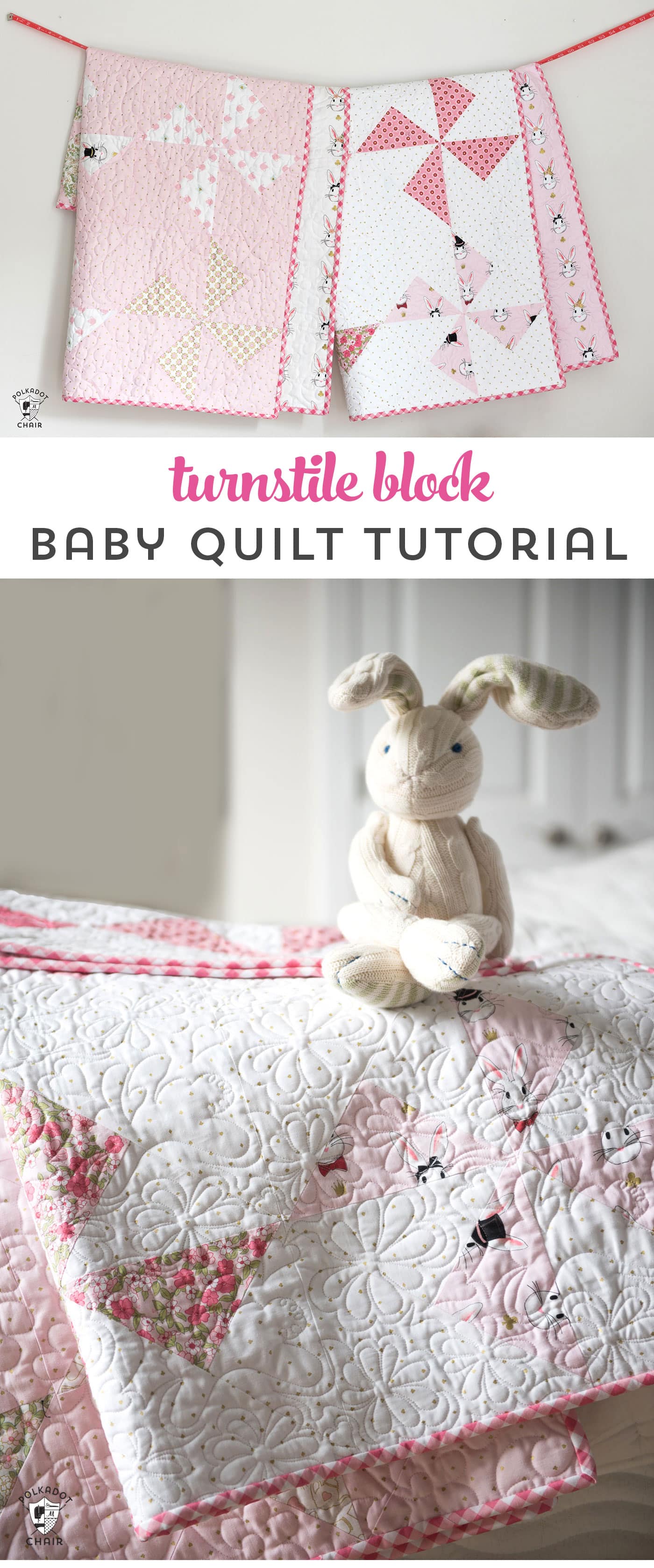 Free Turnstile Block Baby Quilt Pattern Polka Dot Chair