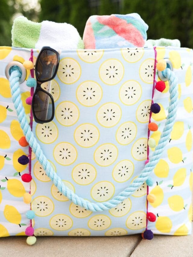 Free Oversized Beach Bag Sewing Pattern Story The Polka Dot Chair