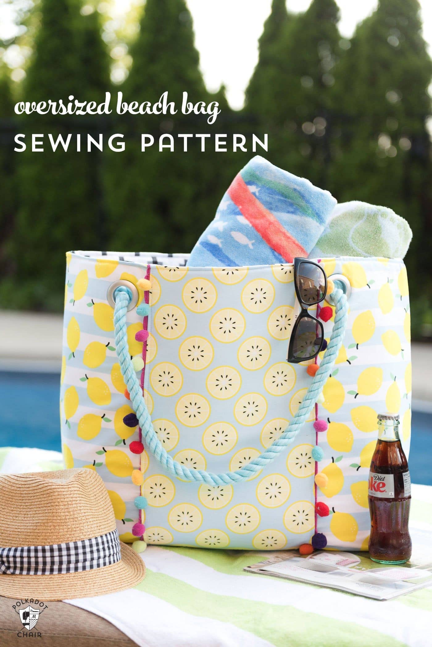 Free Oversized Beach Bag Sewing Pattern  The Polka Dot Chair