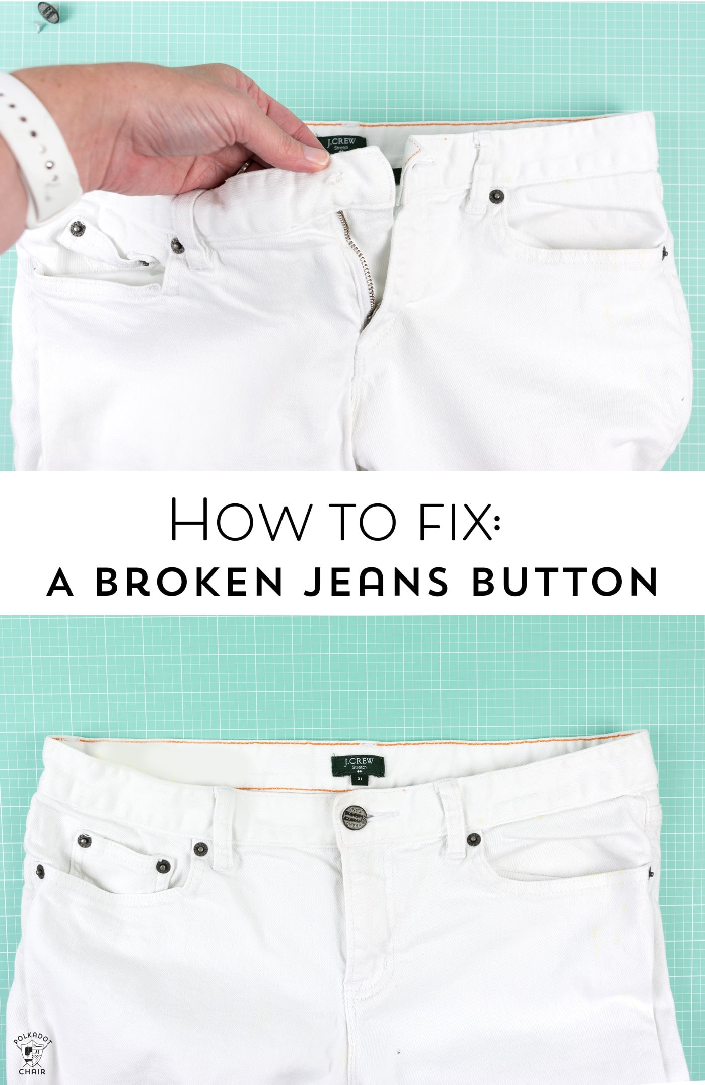 repairing jeans button