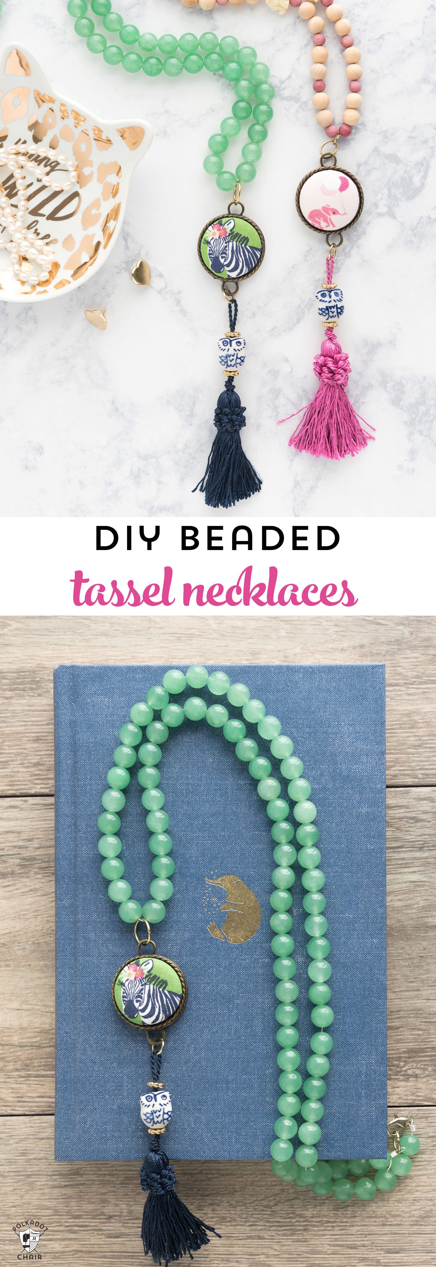 DIY Beaded Tassel Necklace Tutorial The Polka Dot Chair