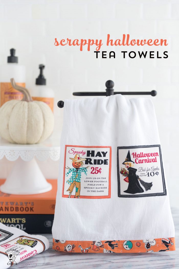 Halloween Kitchen Towel - Spider Web Tea Towel - Witch Chair