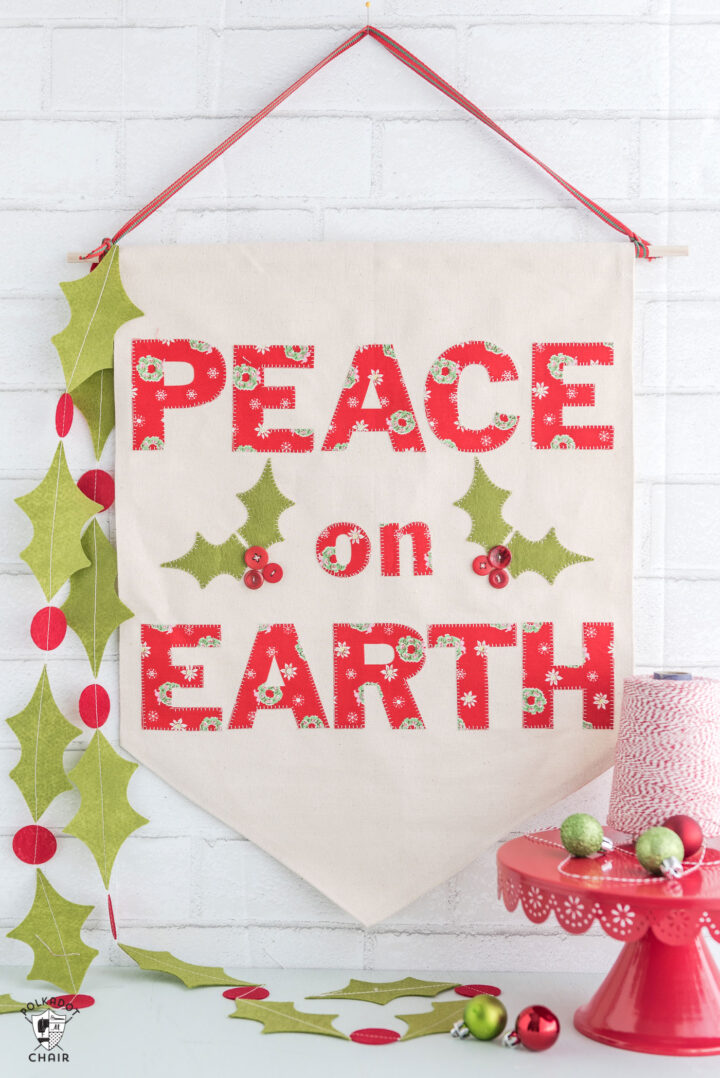 DIY Canvas Christmas Banner; a Cricut Project | Polka Dot Chair