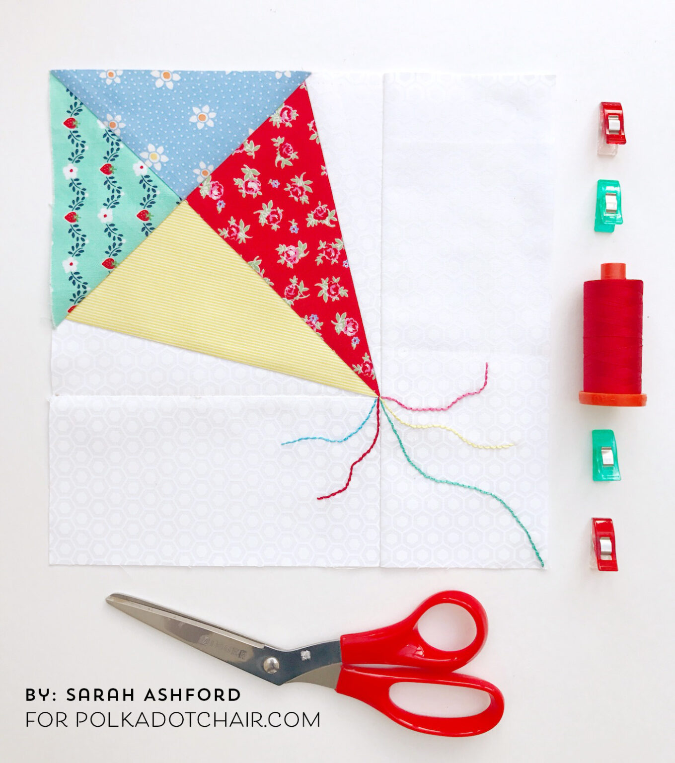 Beginner Foundation Paper Pieced Quilt Block Tutorial Polka Dot Chair