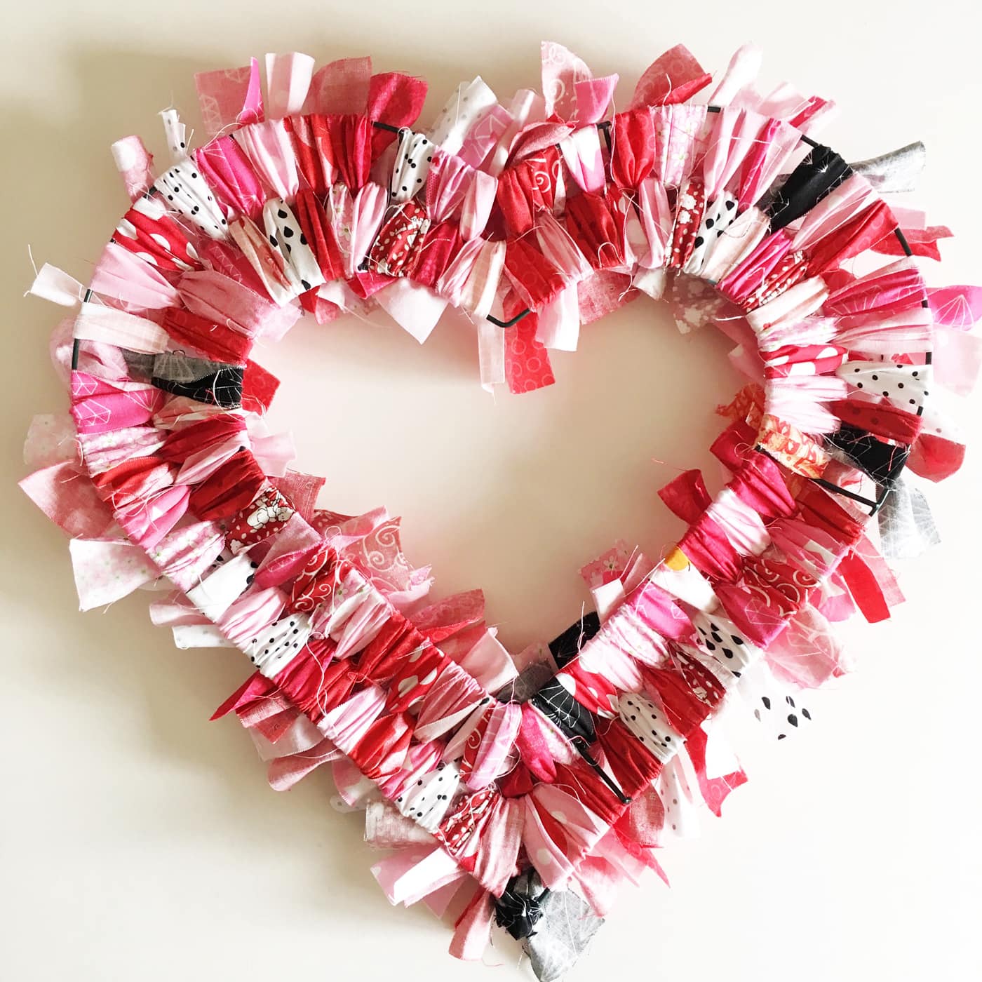 Make a Tattered Fabric Heart Wreath - DIY Beautify - Creating Beauty at Home