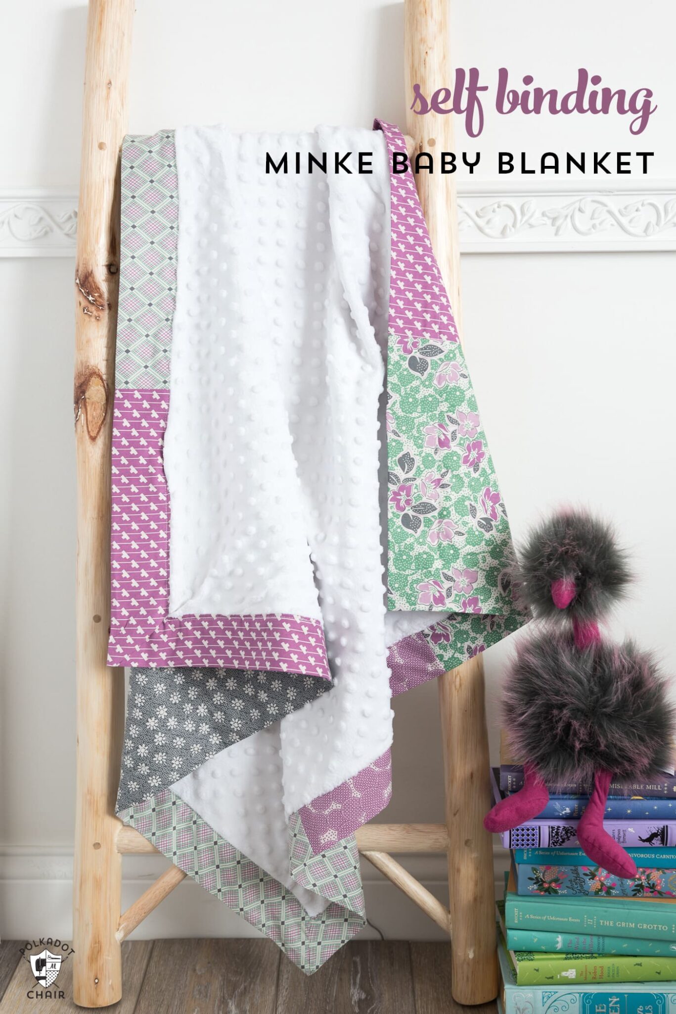 SelfBinding Minky Baby Blanket Tutorial The Polka Dot Chair