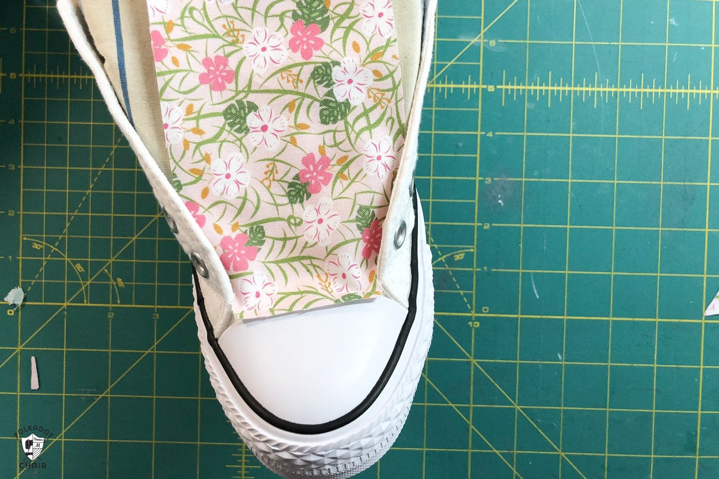 How to Customize Converse with Fabric - the Polka Dot Chair