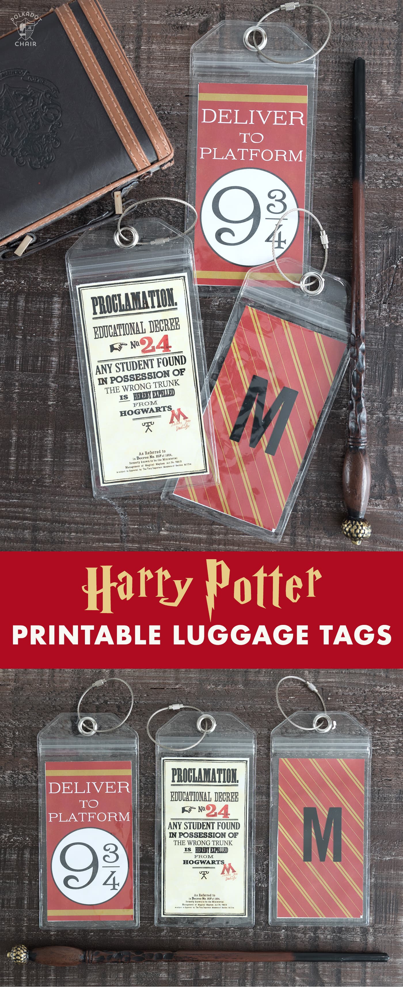 Harry Potter Printable Luggage Tags - The Polka Dot Chair