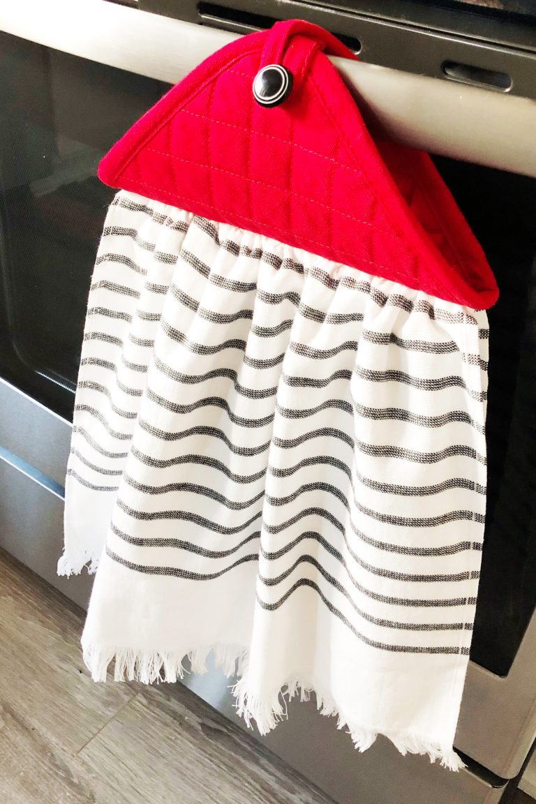 Farmhouse Style Hanging Kitchen Towel Tutorial The Polka Dot Chair