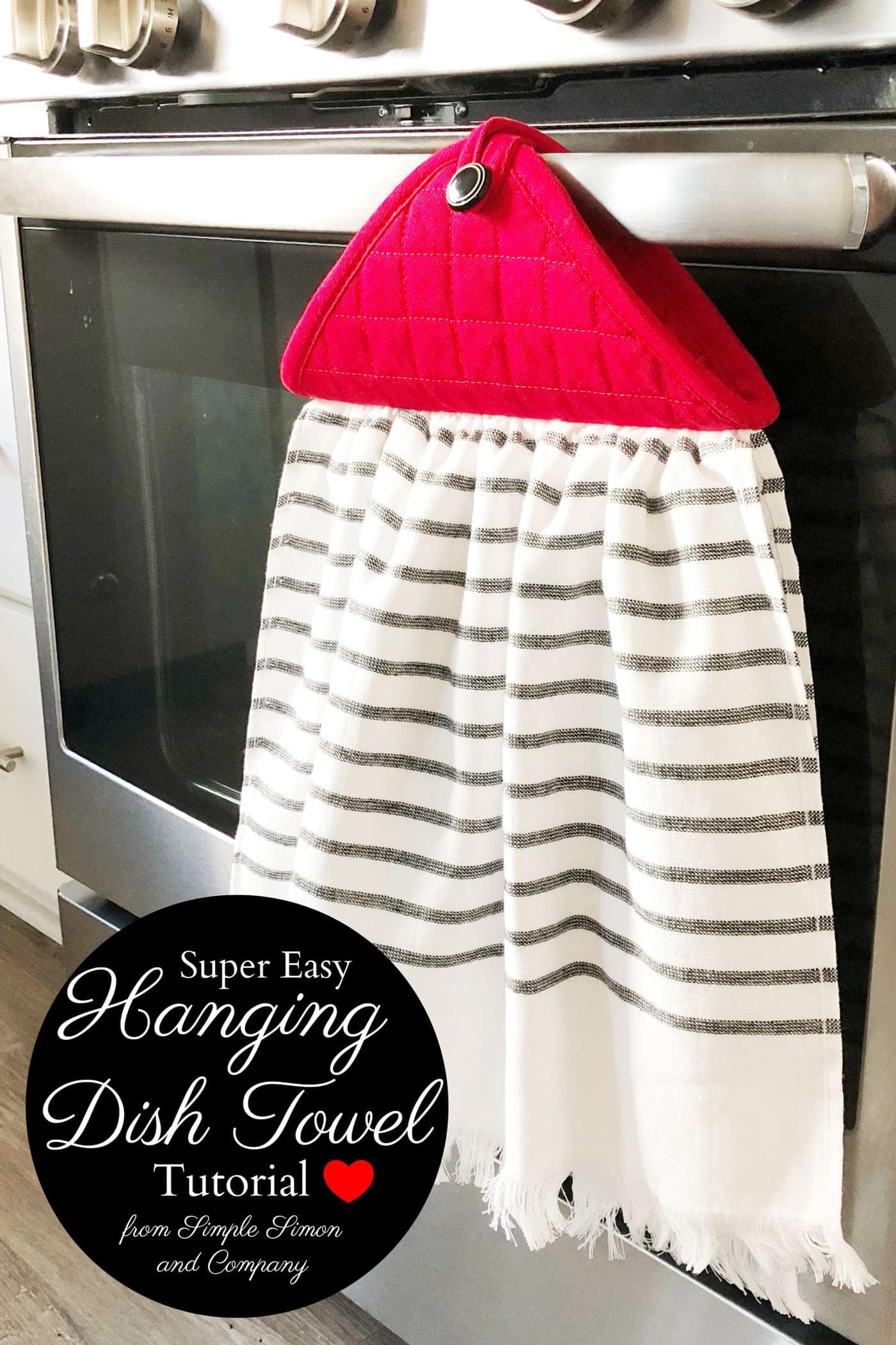 kitchen tutorial sewing towels Hanging   Polka The Towel Style Farmhouse Kitchen Tutorial
