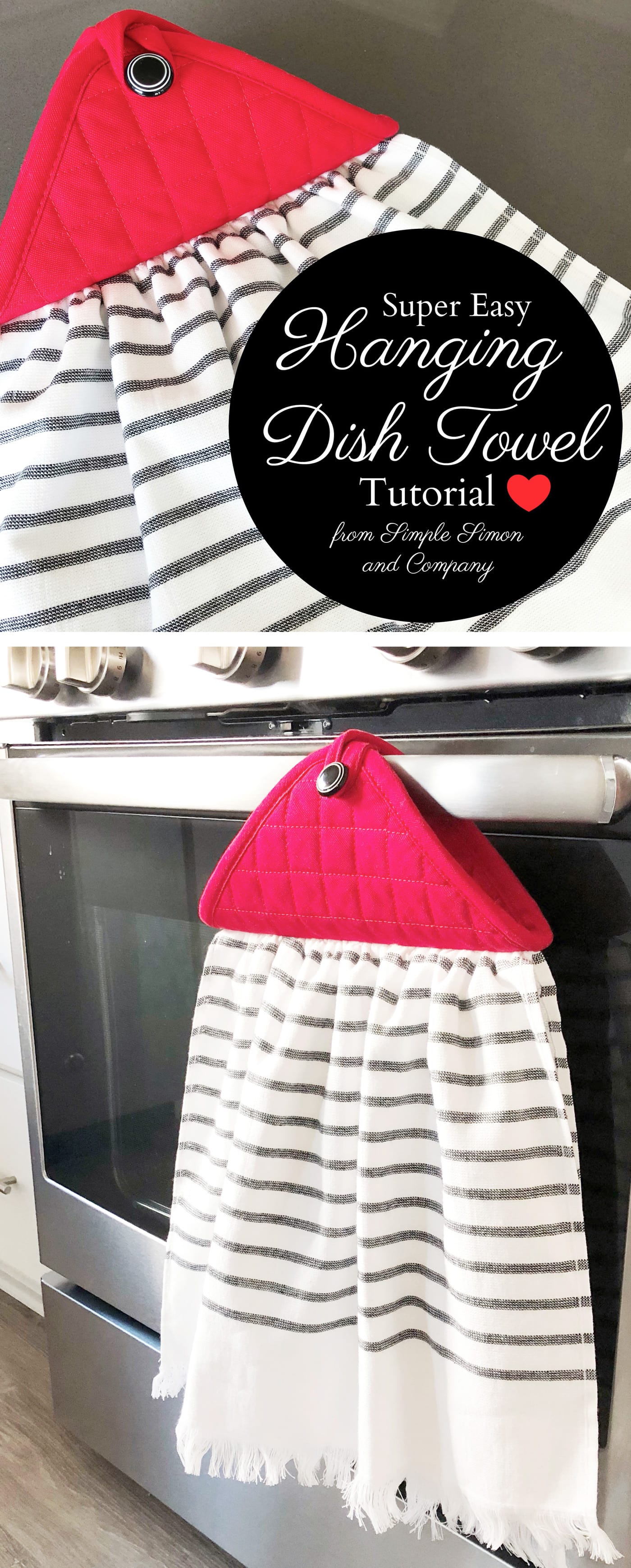 How to Make an EASY Hanging Dish Towel - Simple Simon and Company