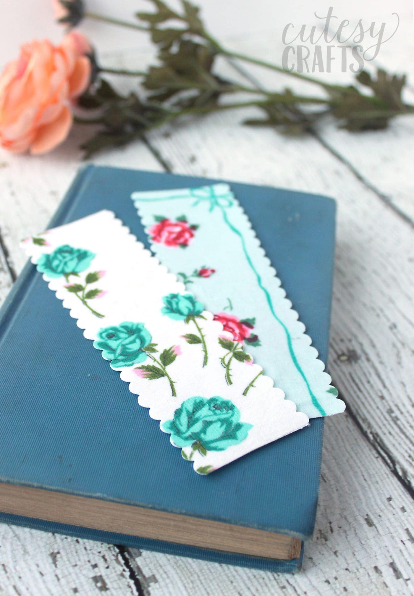 Handmade Fabric Bookmark (Blue)