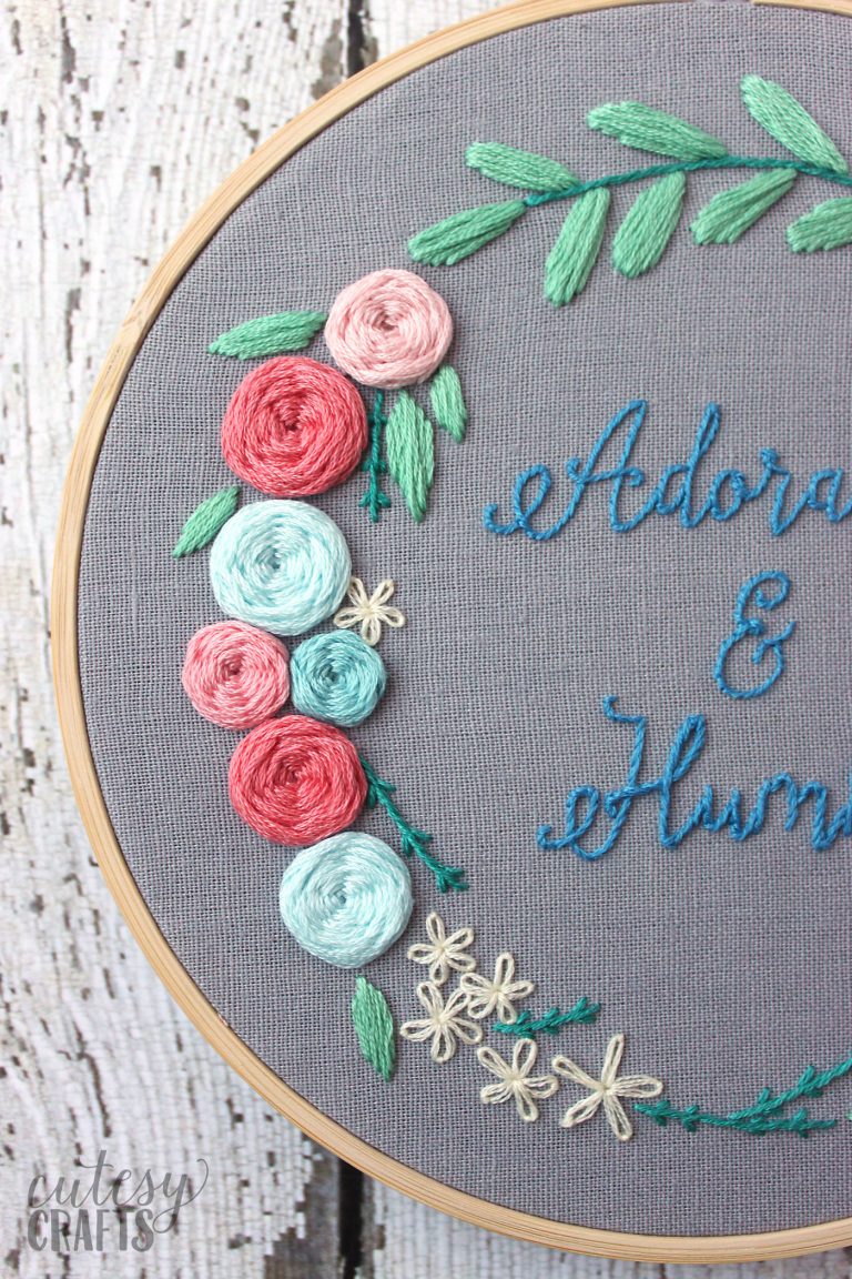 Printable Floral Wreath Embroidery Pattern Free