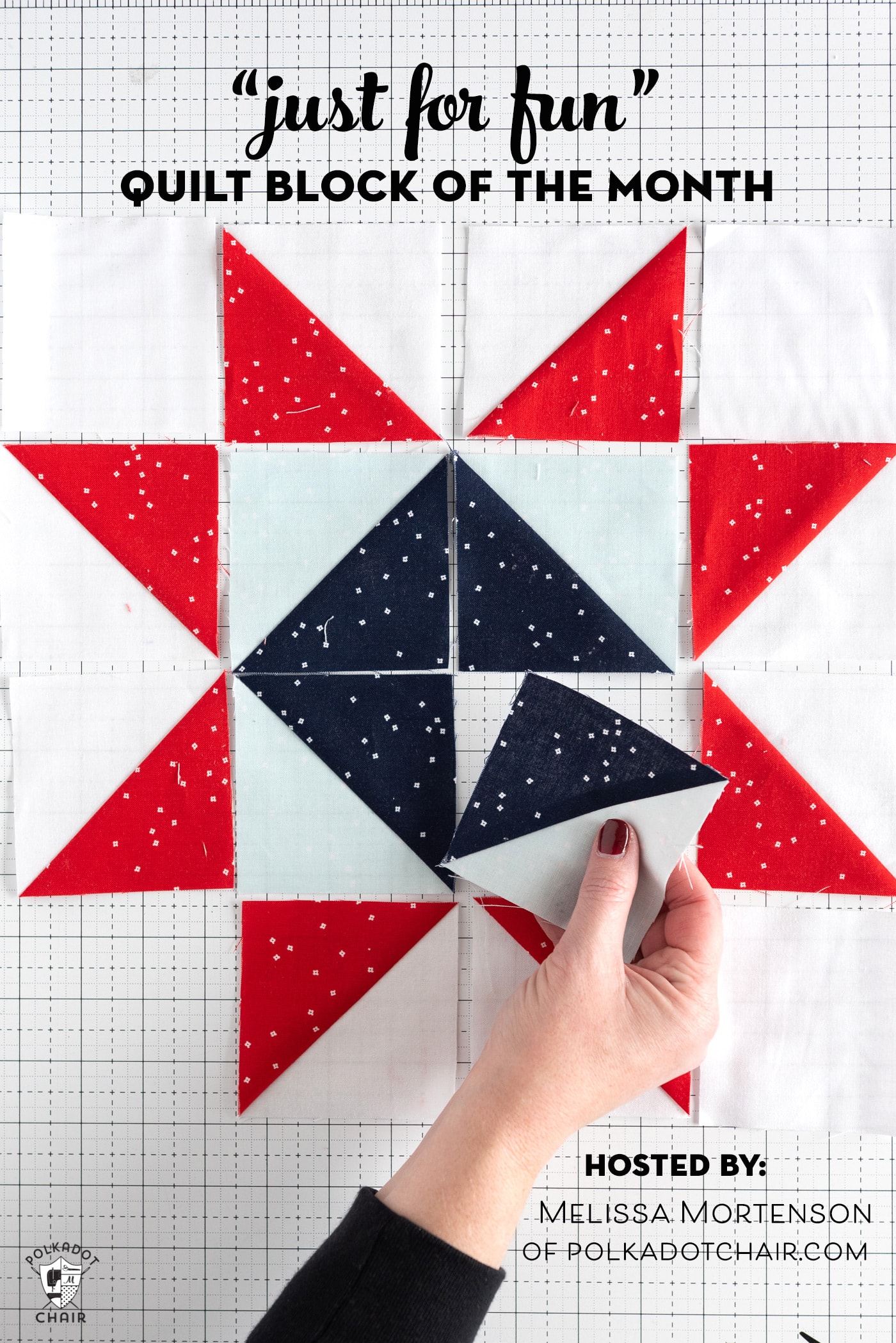 Announcing The Just For Fun Quilt Block Of The Month The Polka Dot Chair