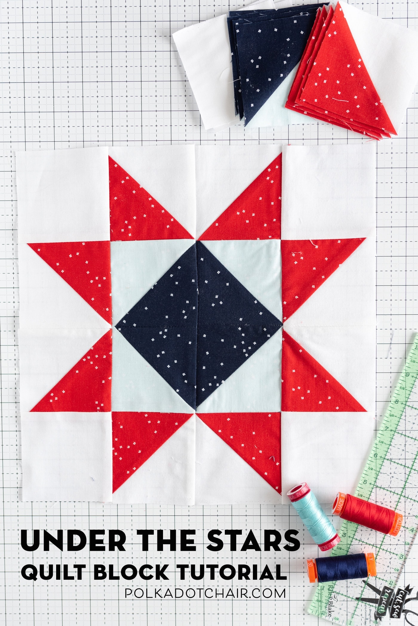 Under The Stars Quilt Block Pattern Just For Fun Quilt Along The Polka Dot Chair