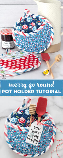 How to Make Round Quilted Potholders & Free Baking Gift Tag Printable