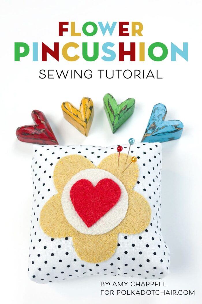 Learn How to Make a Pincushion with Wool Applique - The Polka Dot
