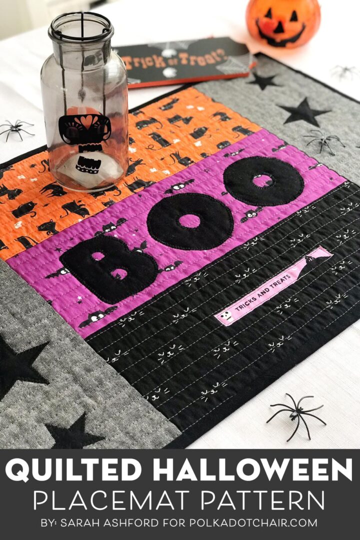 Free Quilted Halloween Placemat Pattern - The Polka Dot Chair