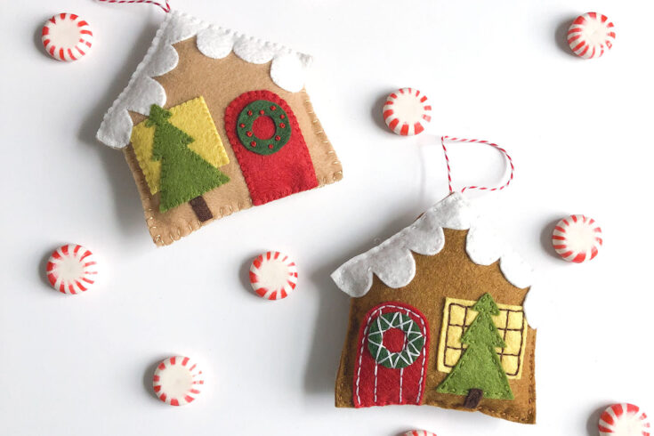 Gingerbread House Felt Christmas Ornament Pattern | Polka Dot Chair