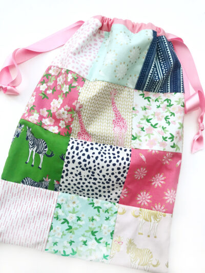 Patchwork Drawstring Bag Tutorial - The Polka Dot Chair