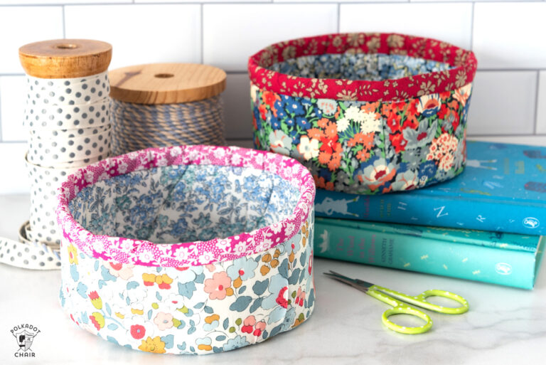 How to Make Round Fabric Baskets | Polka Dot Chair