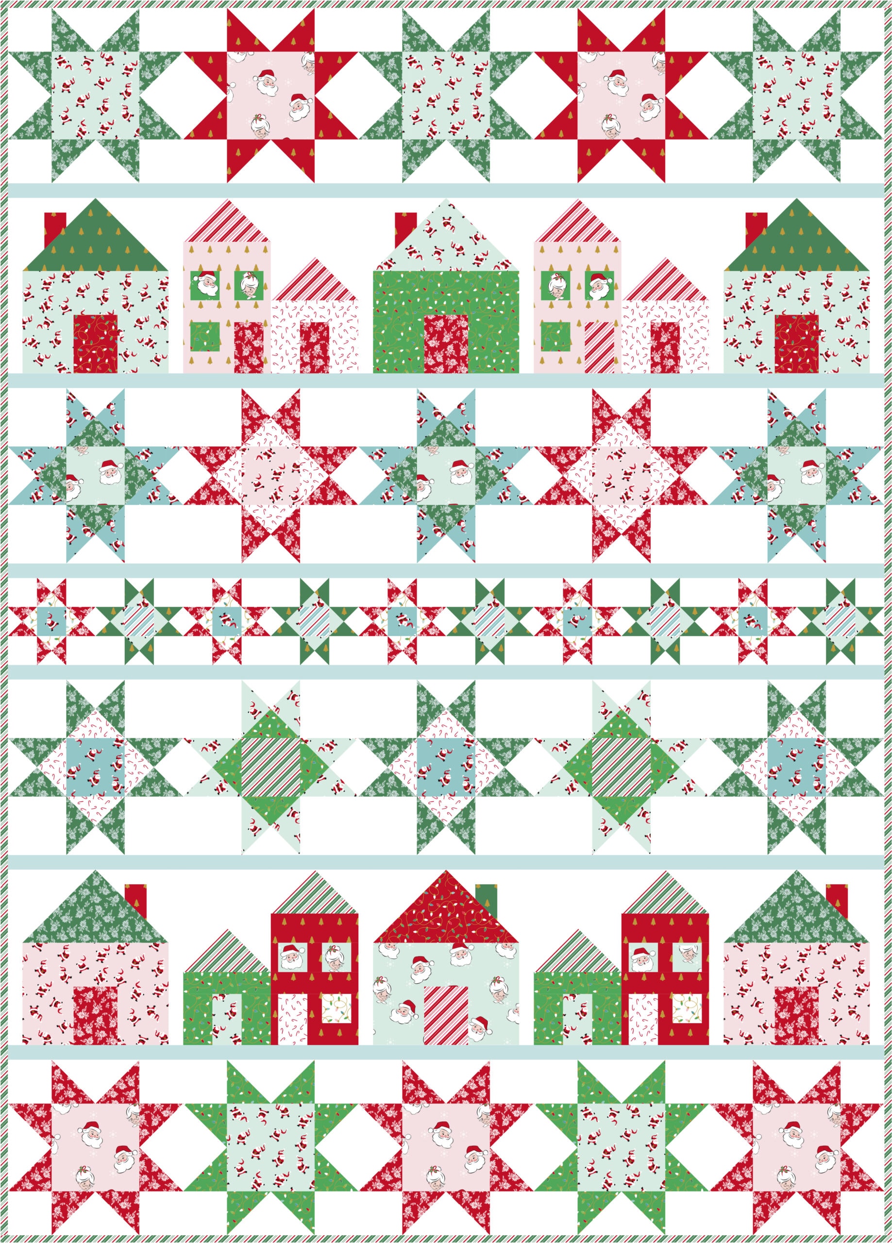 10 Cute Christmas Quilts Made With Santa Claus Lane Fabric