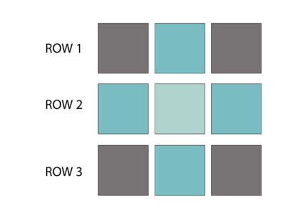 gray and blue squares showing layout of quilt block