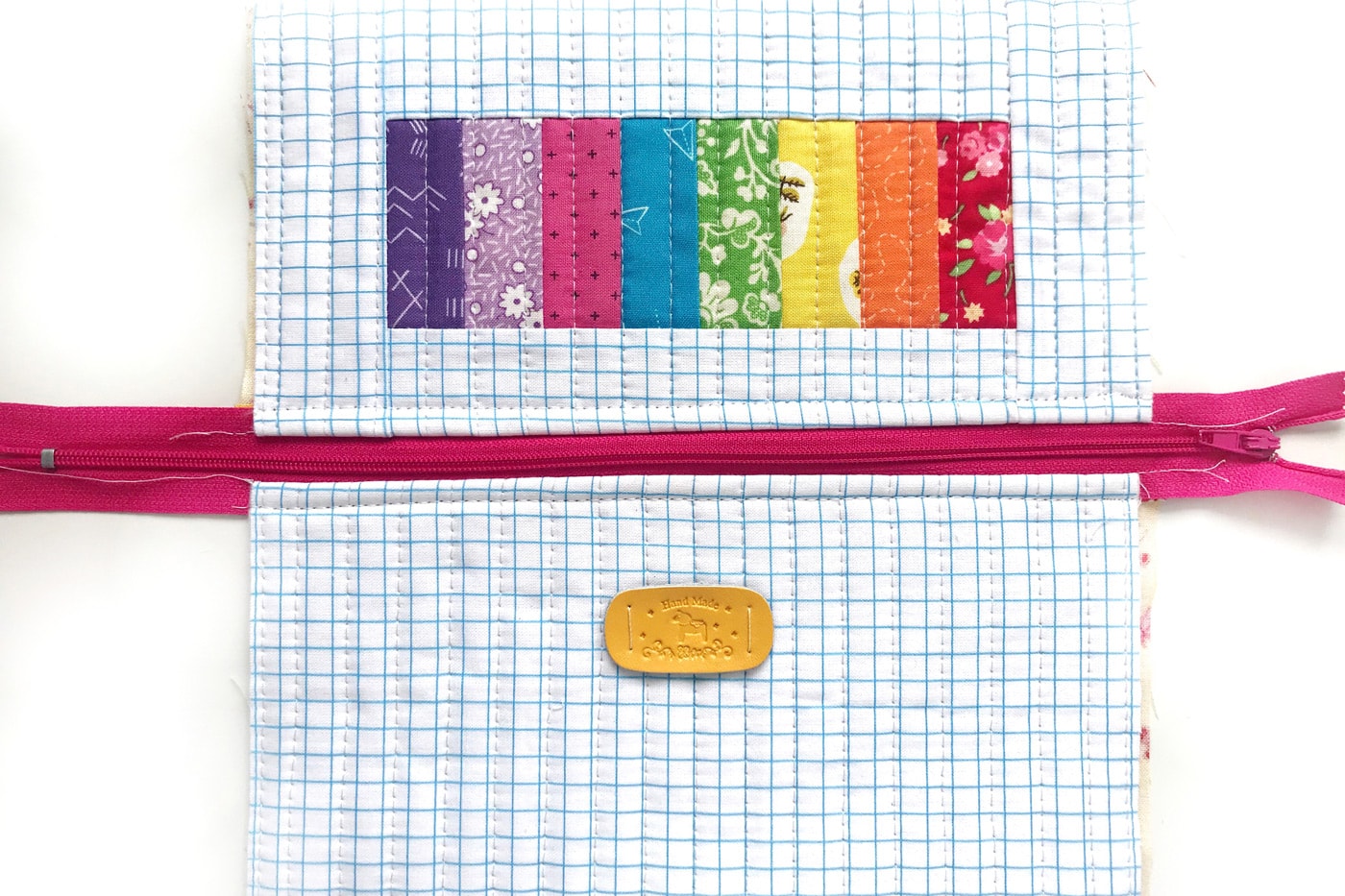 Rainbow Quilted Pencil Pouch Pattern - The Polka Dot Chair
