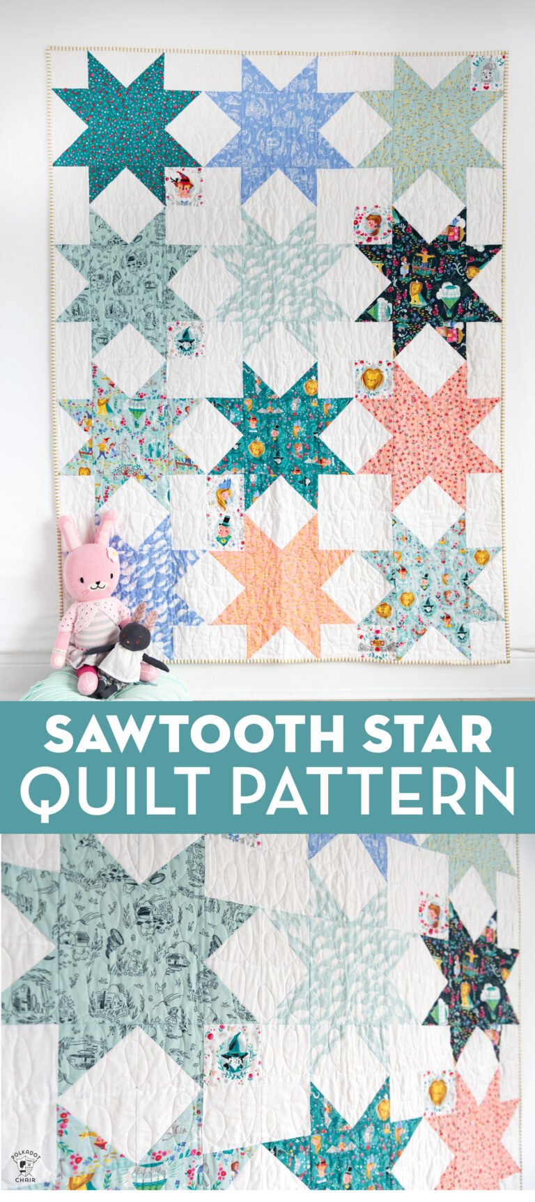 Simple Sawtooth Star Quilt Pattern - The Polka Dot Chair