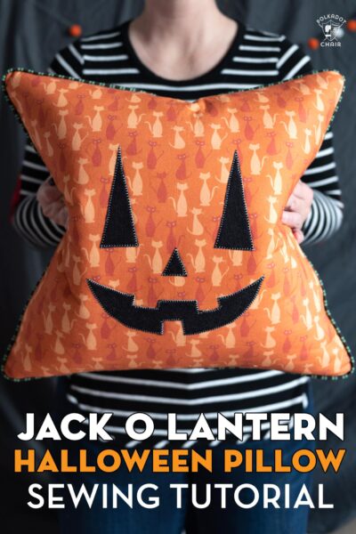 Jack O Lantern Halloween Pillow Sewing Pattern - The Polka Dot Chair