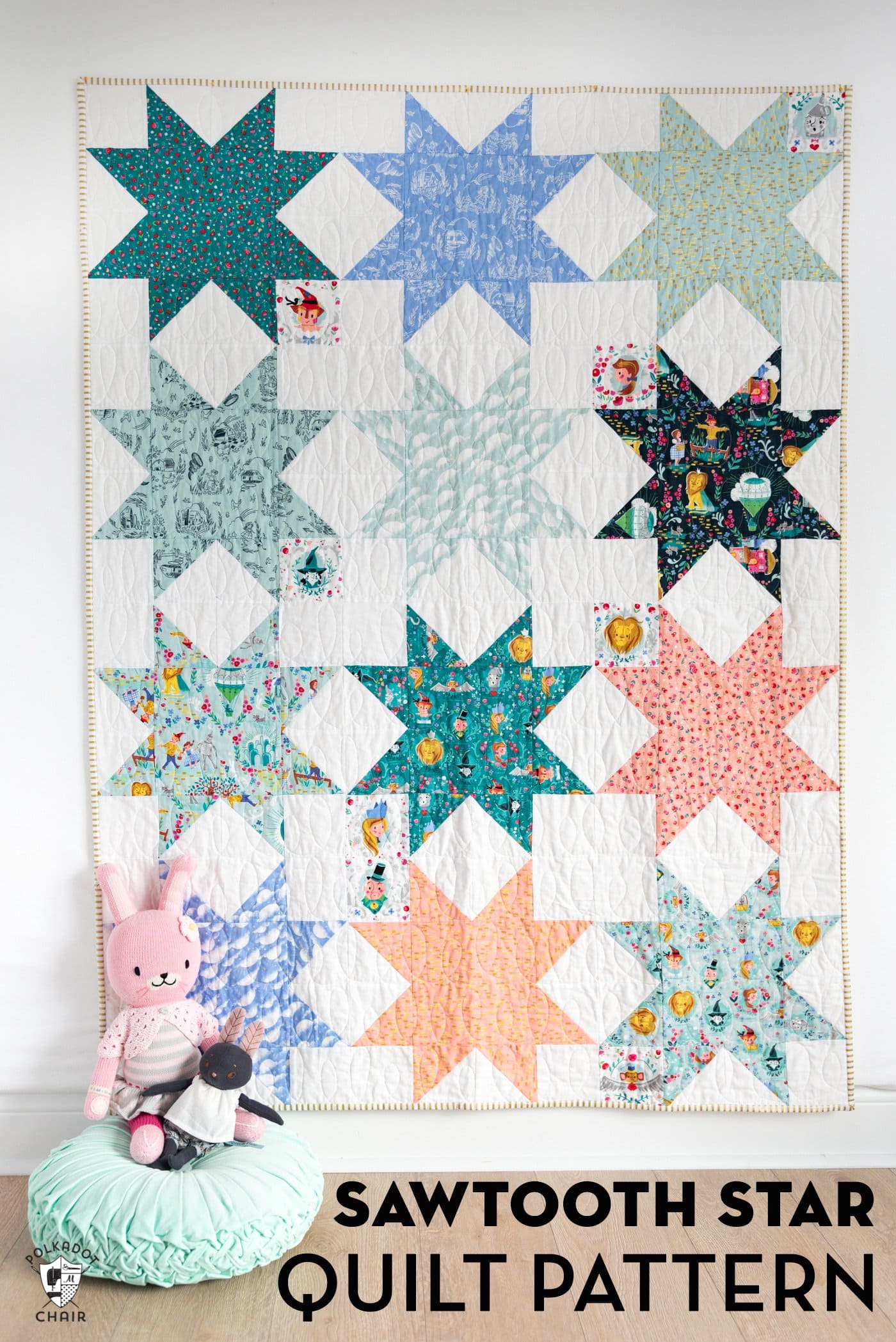 Simple Sawtooth Star Quilt Pattern The Polka Dot Chair